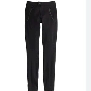 J Crew Black Ponte Zipper Snap Front Pixie Pants 2R